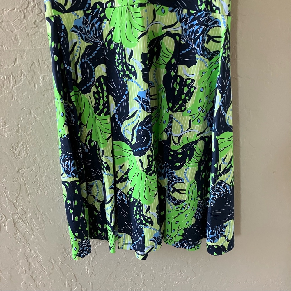 Melly M Green and Blue Patterned Mini Dress - Picture 6 of 8